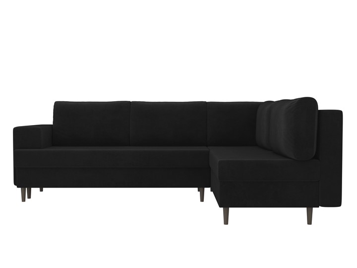 Угловой диван Сильвана, Черный (велюр) в Элисте - изображение 1