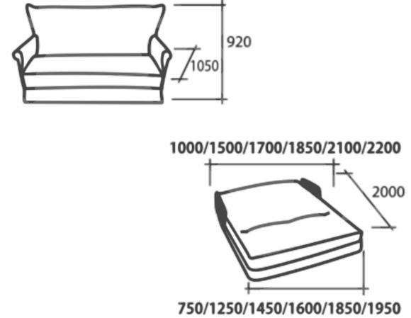 Прямой диван Аккордеон, 120, НПБ, (подлокотники в ткани) в Элисте - изображение 2