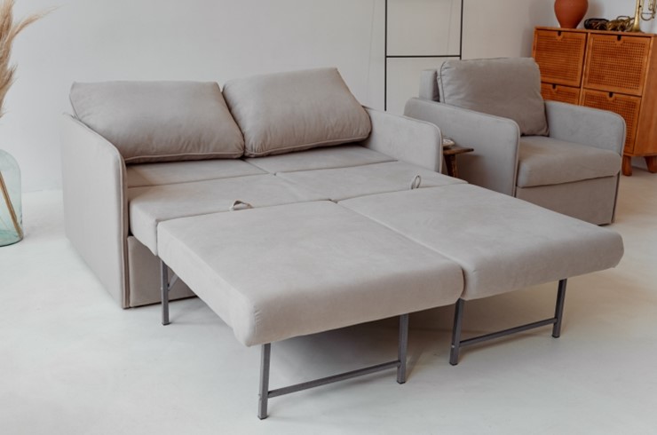 Мебельный комплект Амира бежевый диван + кресло в Элисте - изображение 3
