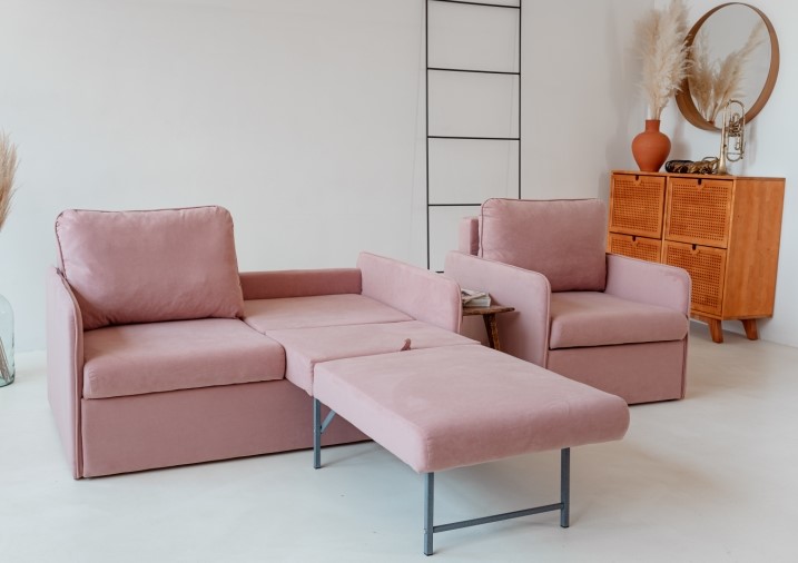 Набор мебели Амира розовый диван + кресло в Элисте - изображение 6