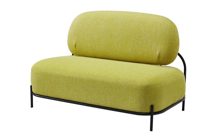 Прямой диван 2-х местный SOFA-06-02 желтый A652-21 в Элисте - изображение 1