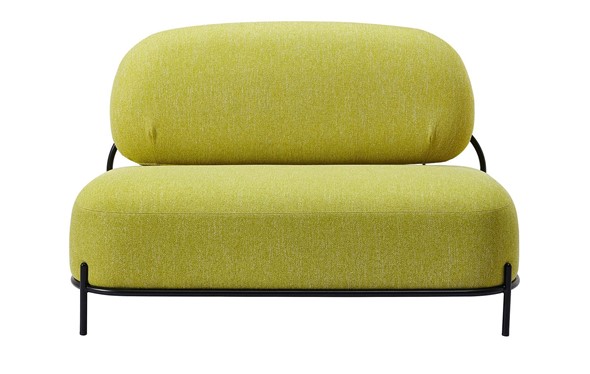 Прямой диван 2-х местный SOFA-06-02 желтый A652-21 в Элисте - изображение