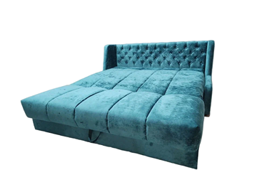 Прямой диван Аккордеон-Кровать 1,55 с каретной утяжкой, полоска (НПБ) в Элисте - предосмотр 4
