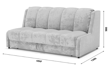 Прямой диван Аккордеон-Кровать 1,55 с каретной утяжкой, полоска (НПБ) в Элисте - предосмотр 5