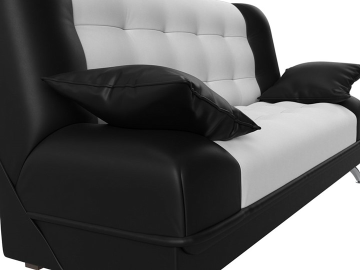 Прямой диван Анна, Белый/Черный (экокожа) в Элисте - изображение 3