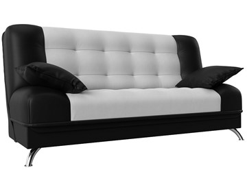Прямой диван Анна, Белый/Черный (экокожа) в Элисте