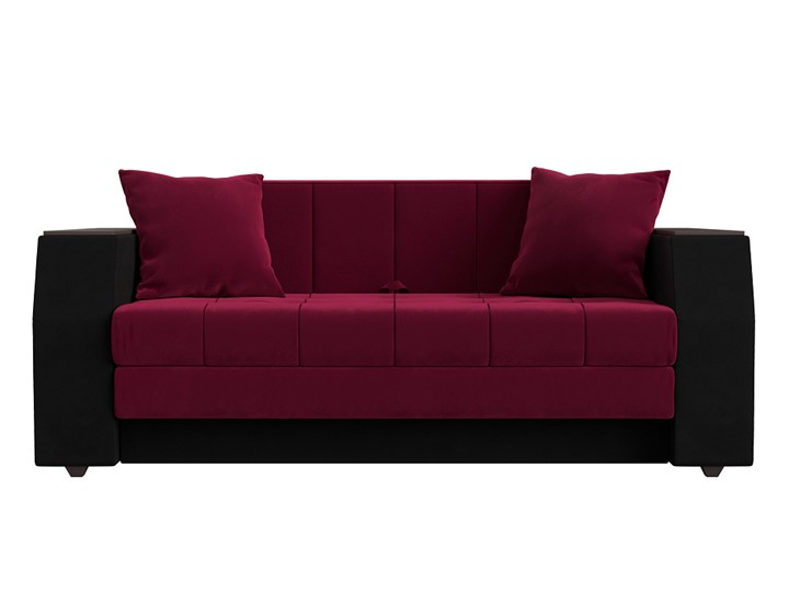 Прямой диван Атлант мини, Бордовый\Черный (Микровельвет) в Элисте - изображение 6
