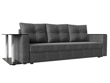Прямой диван Атланта лайт со столом, Серый (Рогожка) в Элисте - предосмотр
