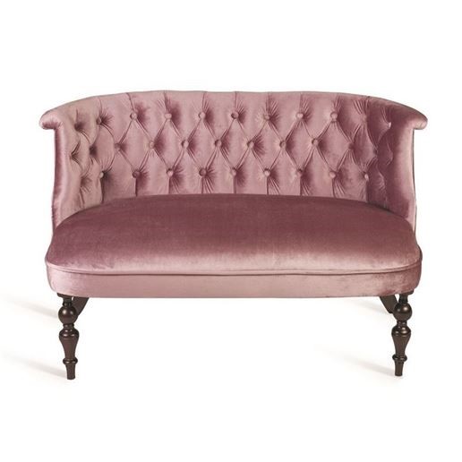 Прямой диван Бархат мини, (темный тон / 24 - розовый) в Элисте - изображение 1