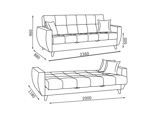 Прямой диван Бетти  2 БД в Элисте - изображение 22