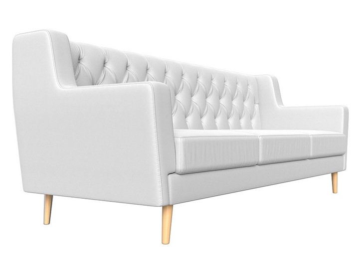 Прямой диван Брайтон 3 Люкс, Белый, без механизма (Экокожа) в Элисте - изображение 2