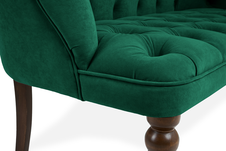 Прямой диван Бриджит зеленый ножки коричневые в Элисте - изображение 5
