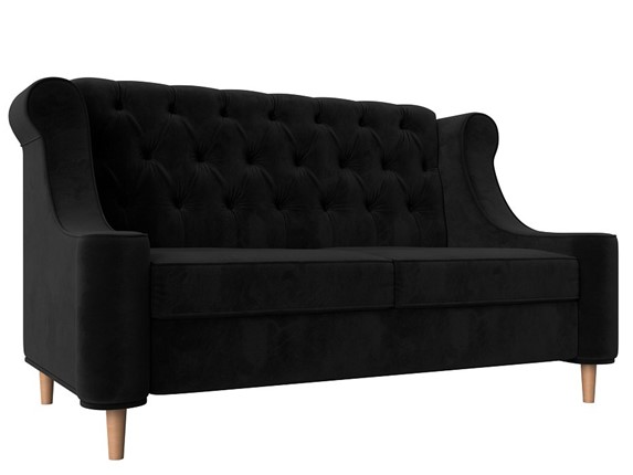 Прямой диван Бронкс, Черный (Велюр) в Элисте - изображение