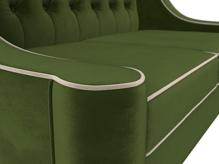 Прямой диван Бронкс, Зеленый\Бежевый (Микровельвет) в Элисте - изображение 3