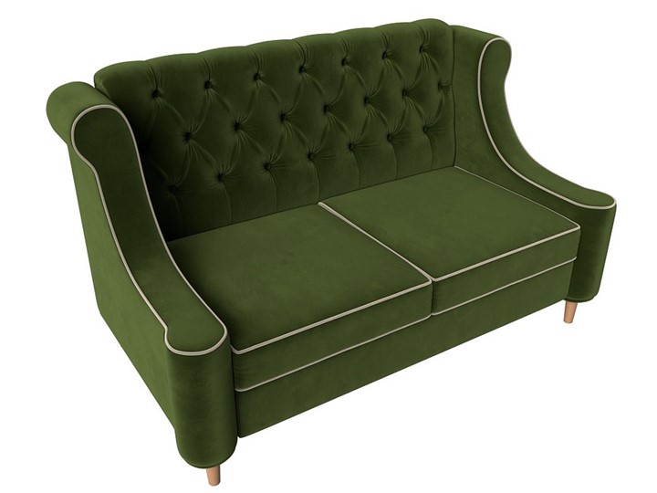 Прямой диван Бронкс, Зеленый\Бежевый (Микровельвет) в Элисте - изображение 4