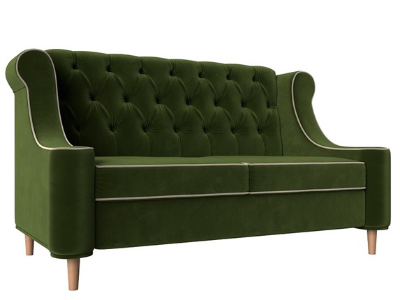 Прямой диван Бронкс, Зеленый\Бежевый (Микровельвет) в Элисте - изображение
