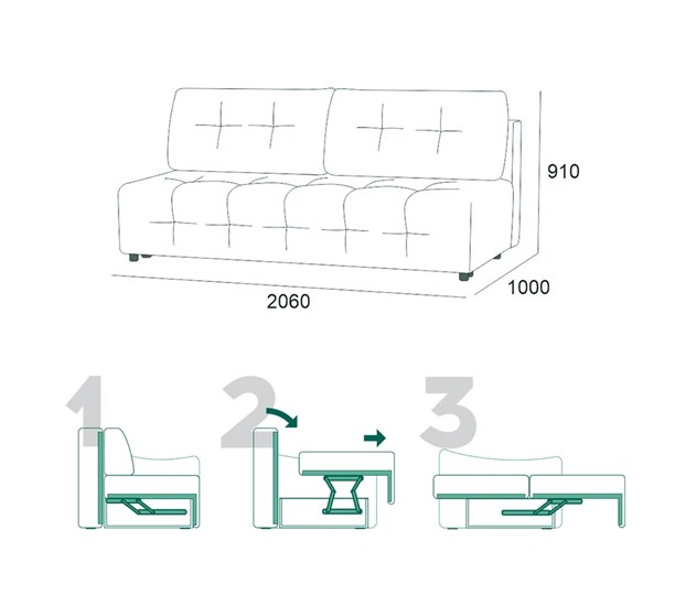 Прямой диван Бруно БД в Элисте - изображение 5