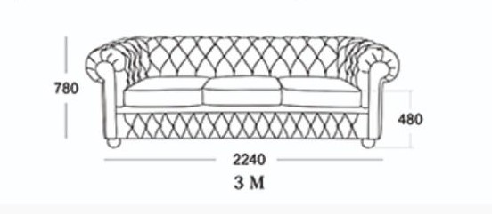 Прямой диван Честер 3М (седафлекс) в Элисте - изображение 9