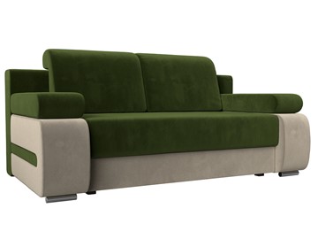 Прямой диван Денвер, Зеленый/Бежевый (микровельвет) в Элисте