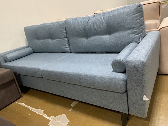 Прямой диван Фидэль 2Soil 13 серо голубая рогожка в Элисте - изображение