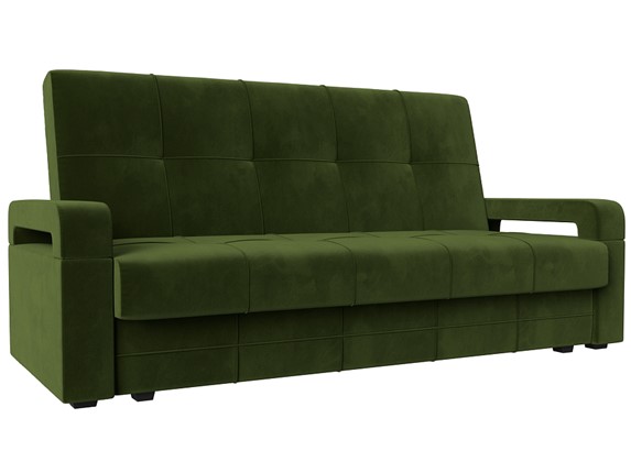 Прямой диван Гермес лайт книжка, Зеленый (Микровельвет) в Элисте - изображение