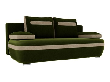 Прямой диван Каир, Зеленый/Бежевый (микровельвет) в Элисте