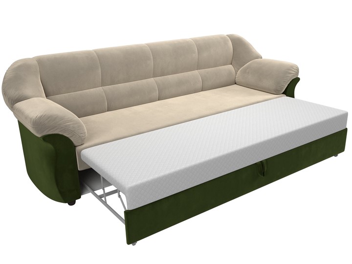 Прямой диван Карнелла, Бежевый/Зеленый (микровельвет) в Элисте - изображение 6