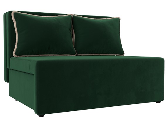 Прямой диван Лагуна, Зеленый/Бежевый (Велюр) в Элисте - изображение