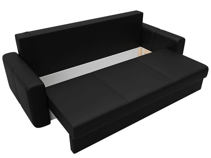Прямой диван Лига 031, Черный (Экокожа) Боннель в Элисте - изображение 1