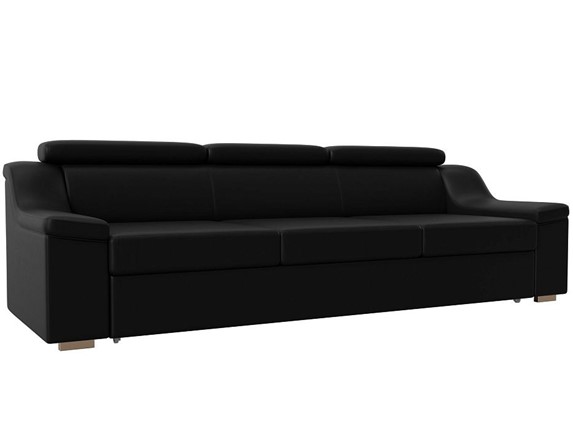 Прямой диван Линдос, Черный (Экокожа) в Элисте - изображение