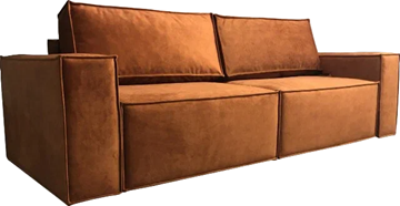 Прямой диван Лофт БЛ2-БП2 (Ремни/Еврокнижка) в Элисте - предосмотр 1