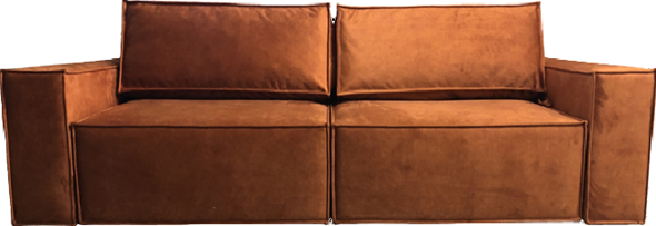 Прямой диван Лофт БЛ2-БП2 (Ремни/Еврокнижка) в Элисте - изображение