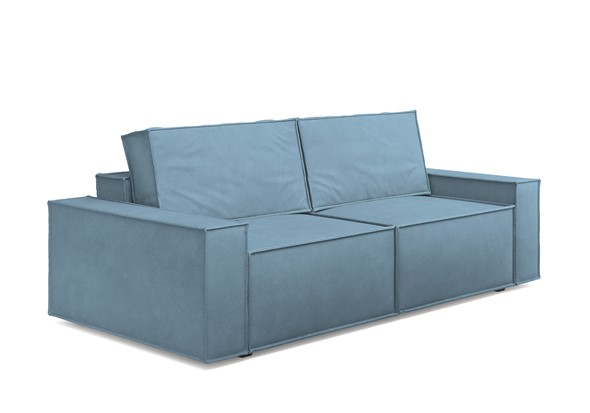 Прямой диван Loft, Замша голубой в Элисте - изображение