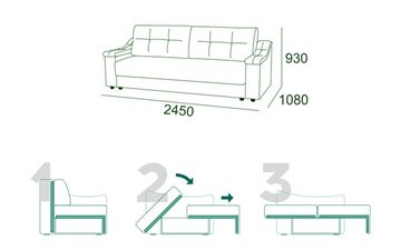 Прямой диван Мальта 3 Тик-так БД в Элисте - изображение 6