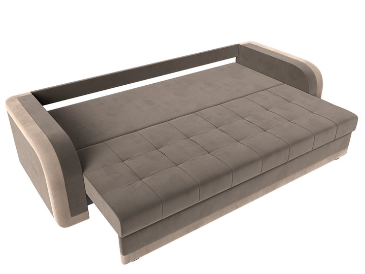 Прямой диван Марсель, Коричневый/бежевый (велюр) в Элисте - изображение 2