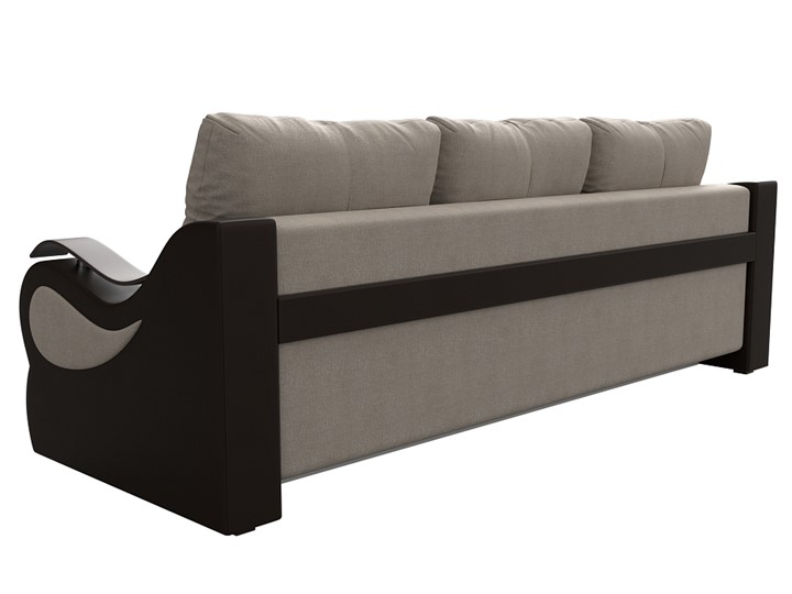 Прямой диван Меркурий еврокнижка, Бежевый/коричневый (рогожка/экокожа) в Элисте - изображение 6