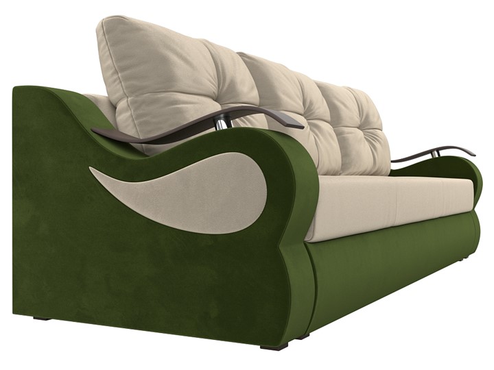 Прямой диван Меркурий еврокнижка, Бежевый/зеленый (микровельвет) в Элисте - изображение 2