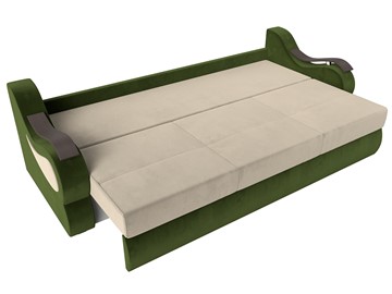 Прямой диван Меркурий еврокнижка, Бежевый/зеленый (микровельвет) в Элисте - предосмотр 5