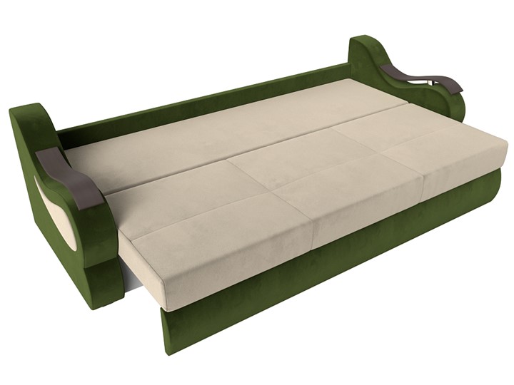 Прямой диван Меркурий еврокнижка, Бежевый/зеленый (микровельвет) в Элисте - изображение 5