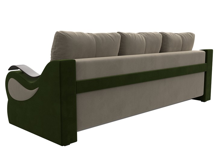 Прямой диван Меркурий еврокнижка, Бежевый/зеленый (микровельвет) в Элисте - изображение 6
