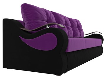 Прямой диван Меркурий еврокнижка, фиолетовый/черный (микровельвет) в Элисте - предосмотр 2