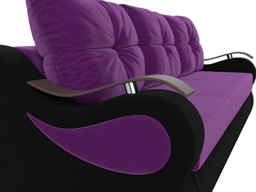 Прямой диван Меркурий еврокнижка, фиолетовый/черный (микровельвет) в Элисте - предосмотр 3