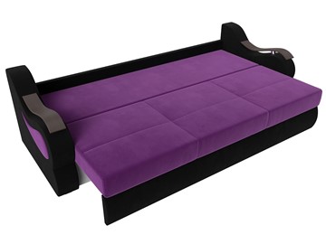 Прямой диван Меркурий еврокнижка, фиолетовый/черный (микровельвет) в Элисте - предосмотр 5