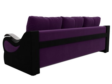 Прямой диван Меркурий еврокнижка, фиолетовый/черный (микровельвет) в Элисте - предосмотр 6