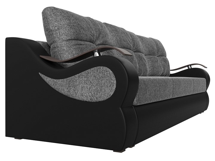 Прямой диван Меркурий еврокнижка, Серый/черный (рогожка/экокожа) в Элисте - изображение 2
