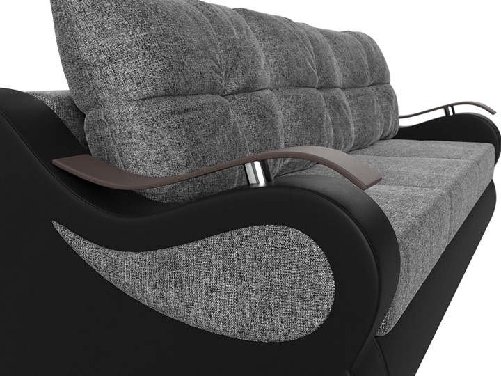 Прямой диван Меркурий еврокнижка, Серый/черный (рогожка/экокожа) в Элисте - изображение 3