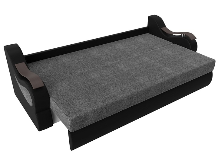 Прямой диван Меркурий еврокнижка, Серый/черный (рогожка/экокожа) в Элисте - изображение 5