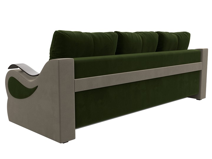 Прямой диван Меркурий еврокнижка, Зеленый/бежевый (микровельвет) в Элисте - изображение 6