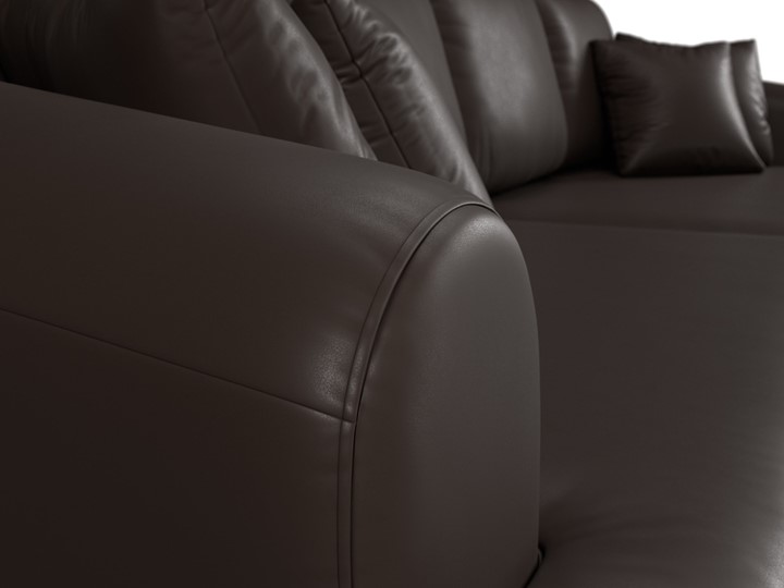 Большой прямой диван Милтон, Коричневый (экокожа) в Элисте - изображение 5