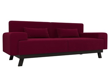 Прямой диван Мюнхен, Бордовый (микровельвет) в Элисте - предосмотр